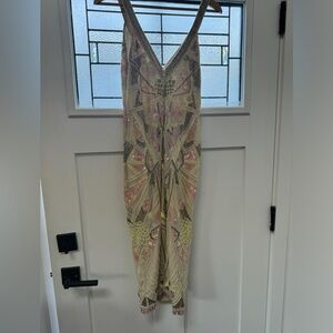 ASOS Pink and Gold Embellished Midi Dress